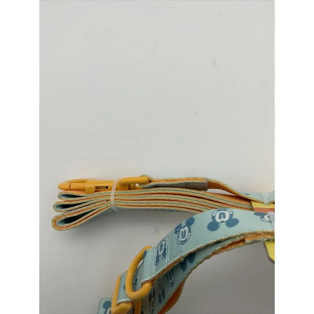 Disney Parks Mickey Mouse Dog Collar And Lead GOOD FEELING Yellow Blue Medium